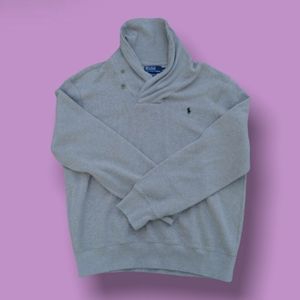 Polo Ralph Lauren Tan 2 Button Shawl Collar Pullover Sweater Men's Size Xl